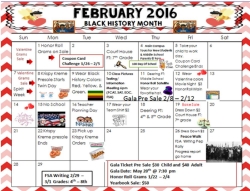 February Calendar and Menu